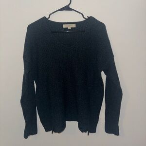 LOFT Women's Dark Green V-Neck Sweater